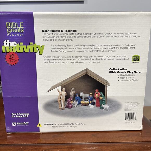 Rainfall Bible Greats Playset The Nativity 20 Pc 1997 Religious Educational Toy - Picture 7 of 7
